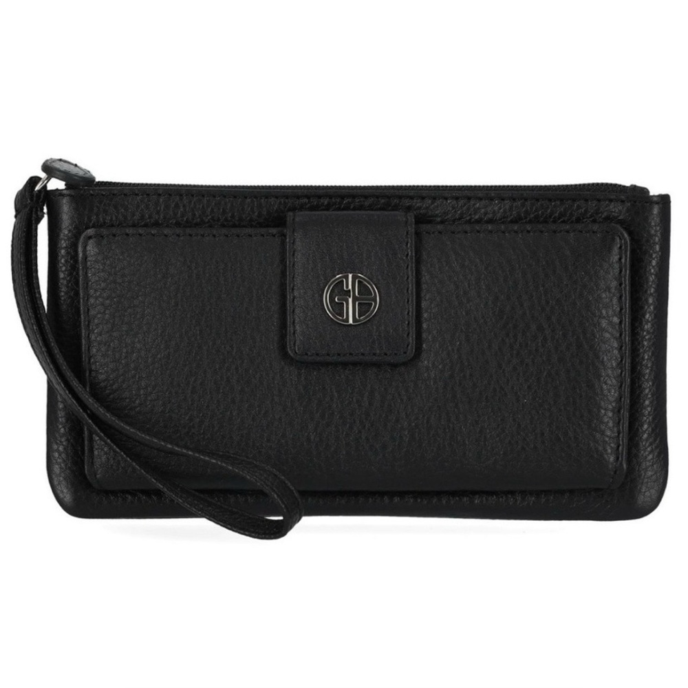 NWT Giani Bernini Black Leather Wristlet Wallet